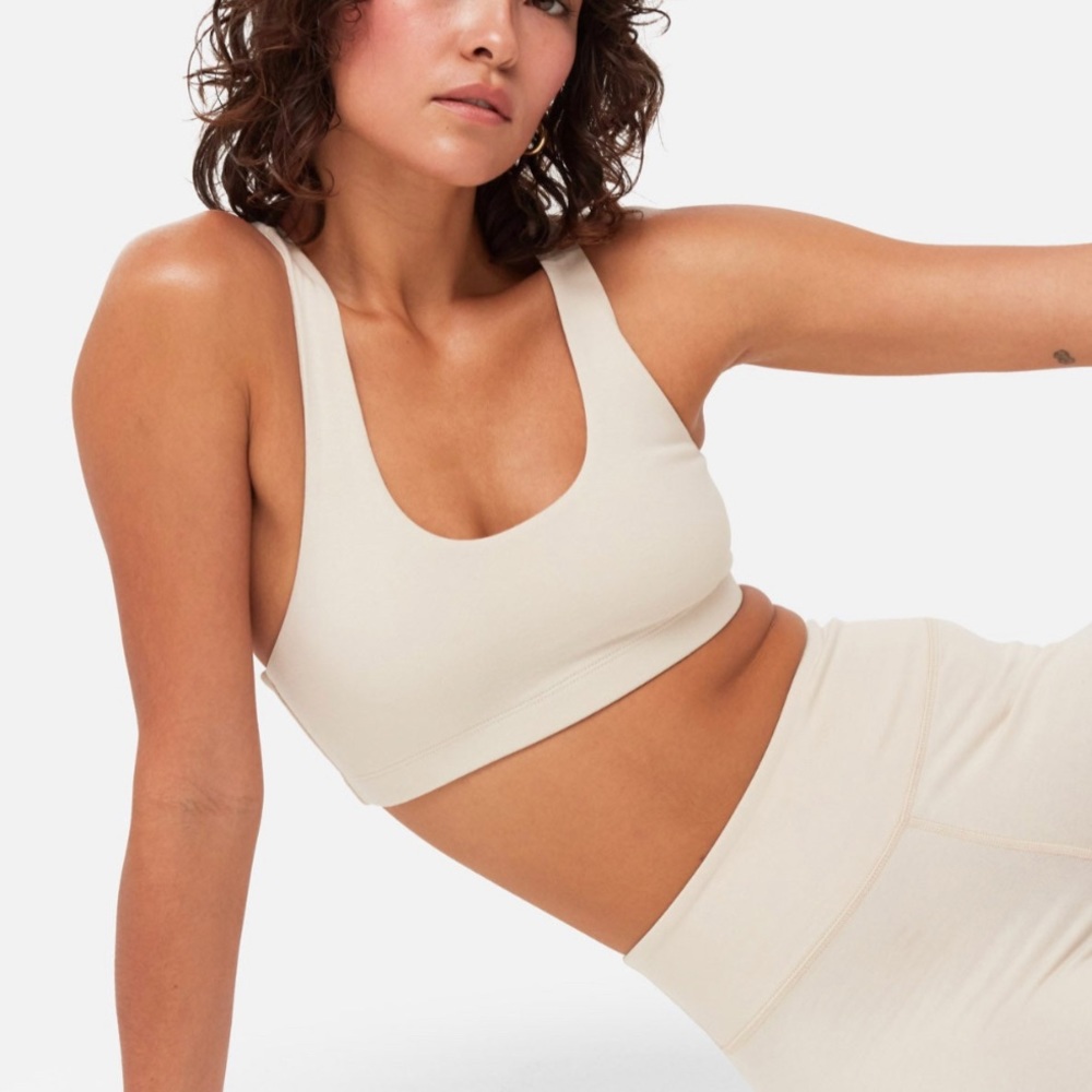 Organic Stretch Sports Bra - BONE / M